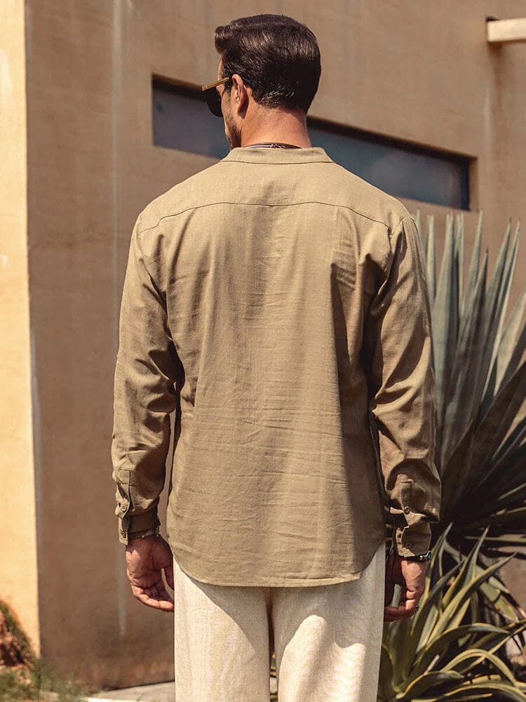 Sevanno | Camisa de algodão e linho para homem