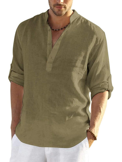 Sevanno | Camisa de algodão e linho para homem