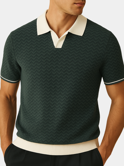 Luca | Textured Fabric Polo Shirt