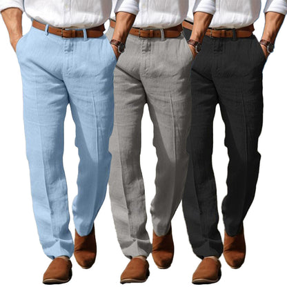 Premium Men's Luxury Linen Pants with Belt Loops