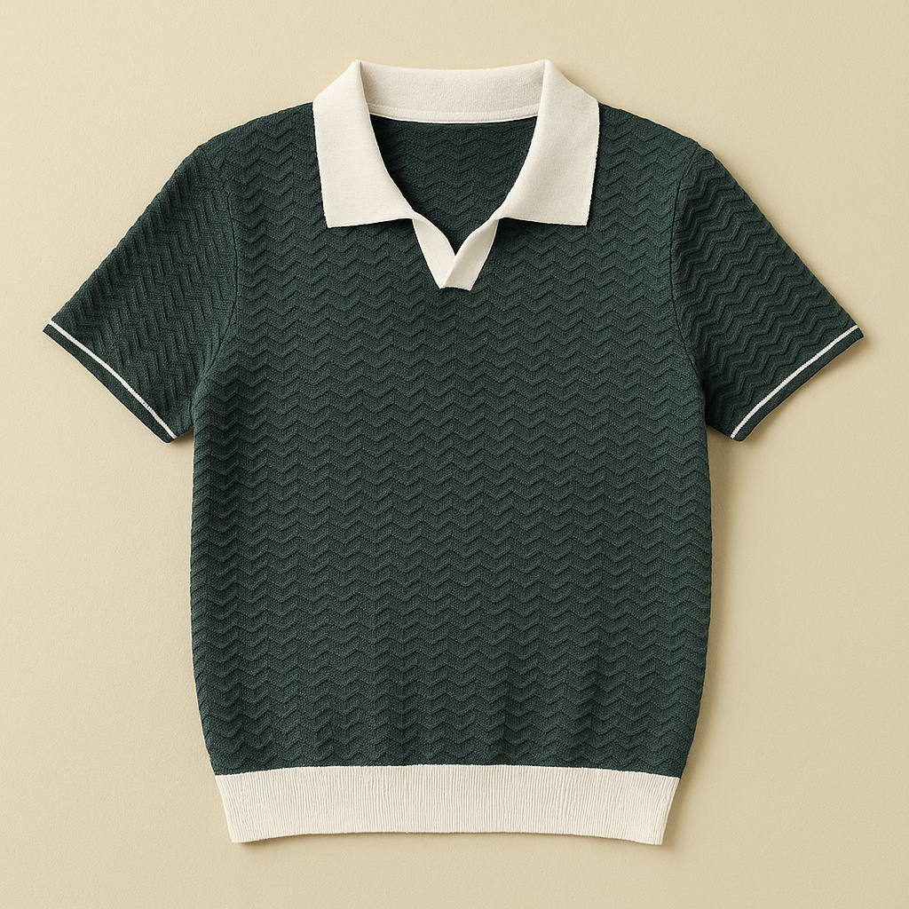 Luca | Textured Fabric Polo Shirt