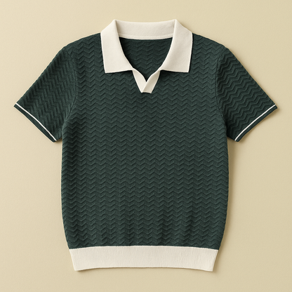 Luca | Textured Fabric Polo Shirt