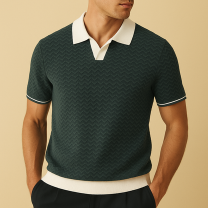Luca | Textured Fabric Polo Shirt