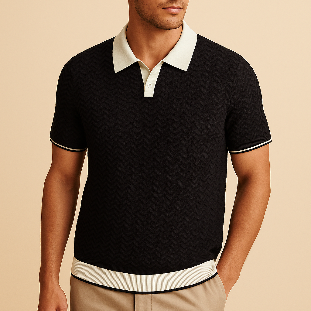 Luca | Textured Fabric Polo Shirt
