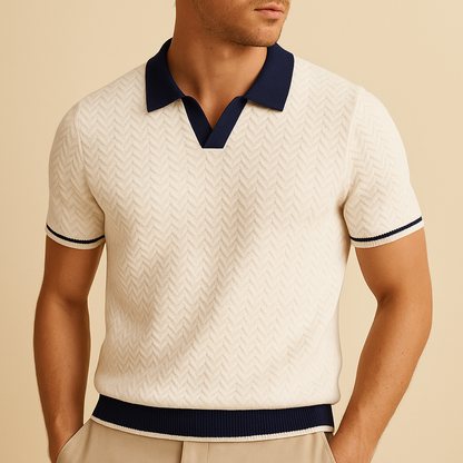 Luca | Textured Fabric Polo Shirt