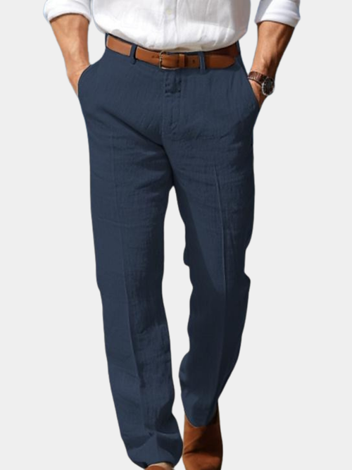 Premium Men's Luxury Linen Pants with Belt Loops