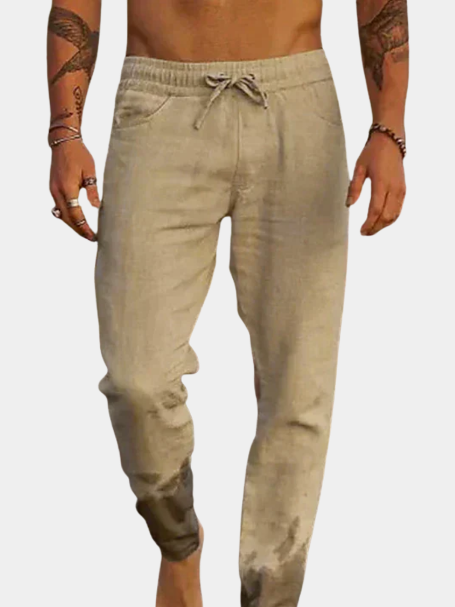 Pantaloni de plajă din in