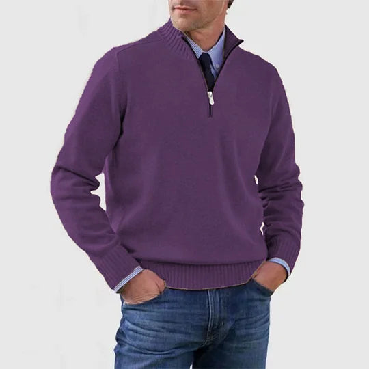 Sevanno | Maglione elegante da uomo con mezza zip