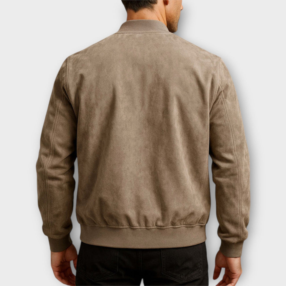 Sevanno | Men’s Suede Leather Bomber Jacket