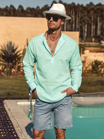Sevanno | Camisa de algodão e linho para homem
