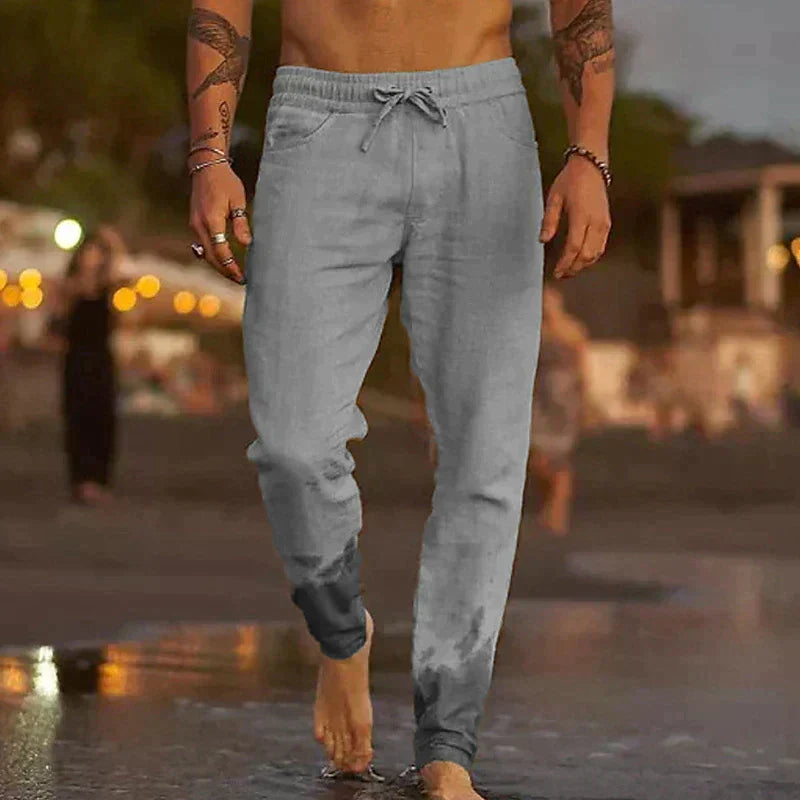 Pantaloni de plajă din in