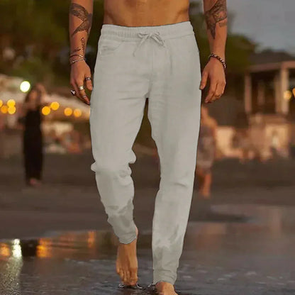 Pantaloni de plajă din in