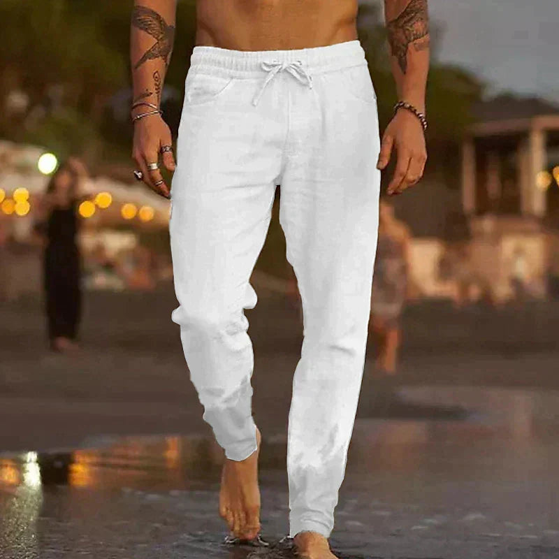 Pantaloni de plajă din in