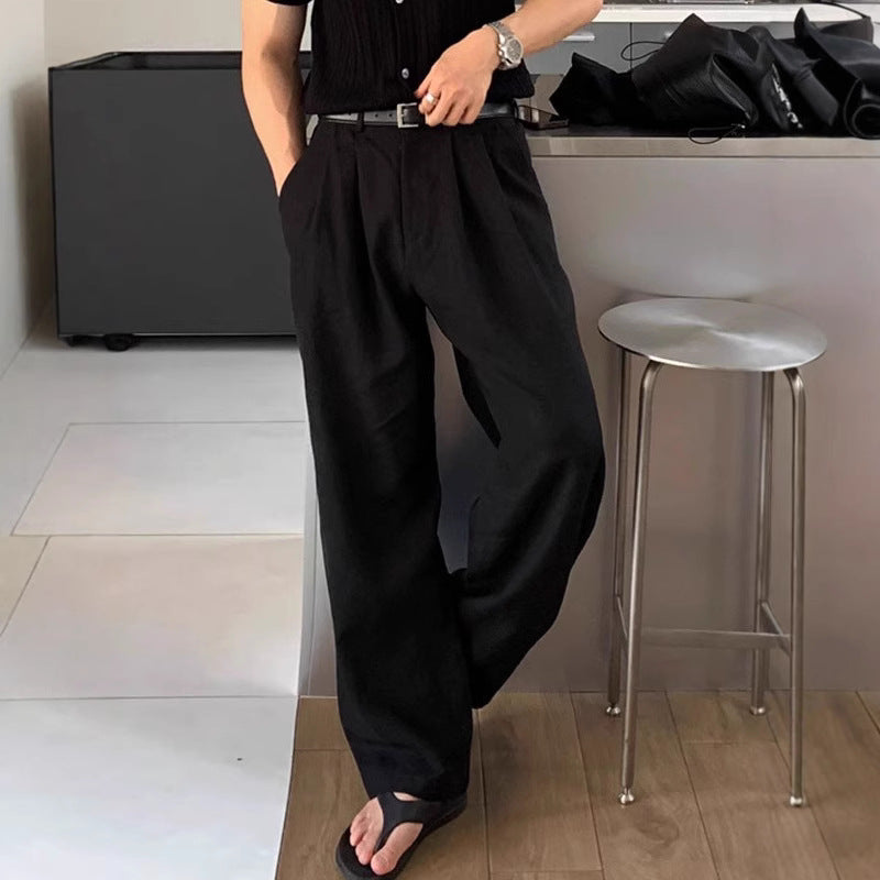 Louis | Pantaloni in lino a gamba larga