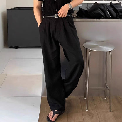 Louis | Pantaloni in lino a gamba larga