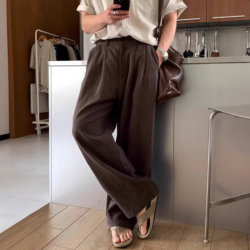 Louis | Pantaloni in lino a gamba larga