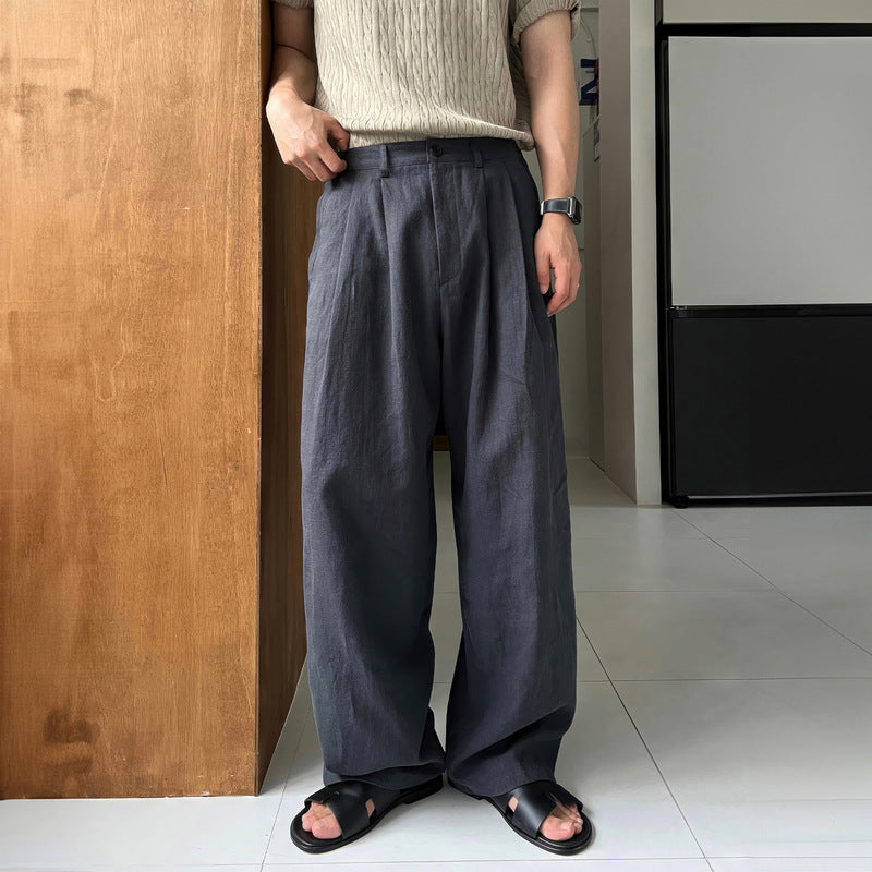 Louis | Pantaloni in lino a gamba larga