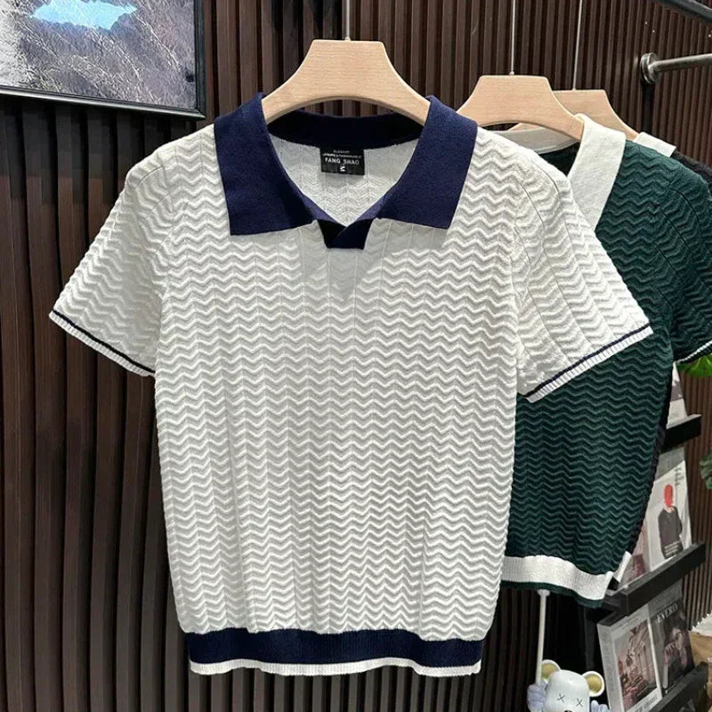 Luca | Textured Fabric Polo Shirt