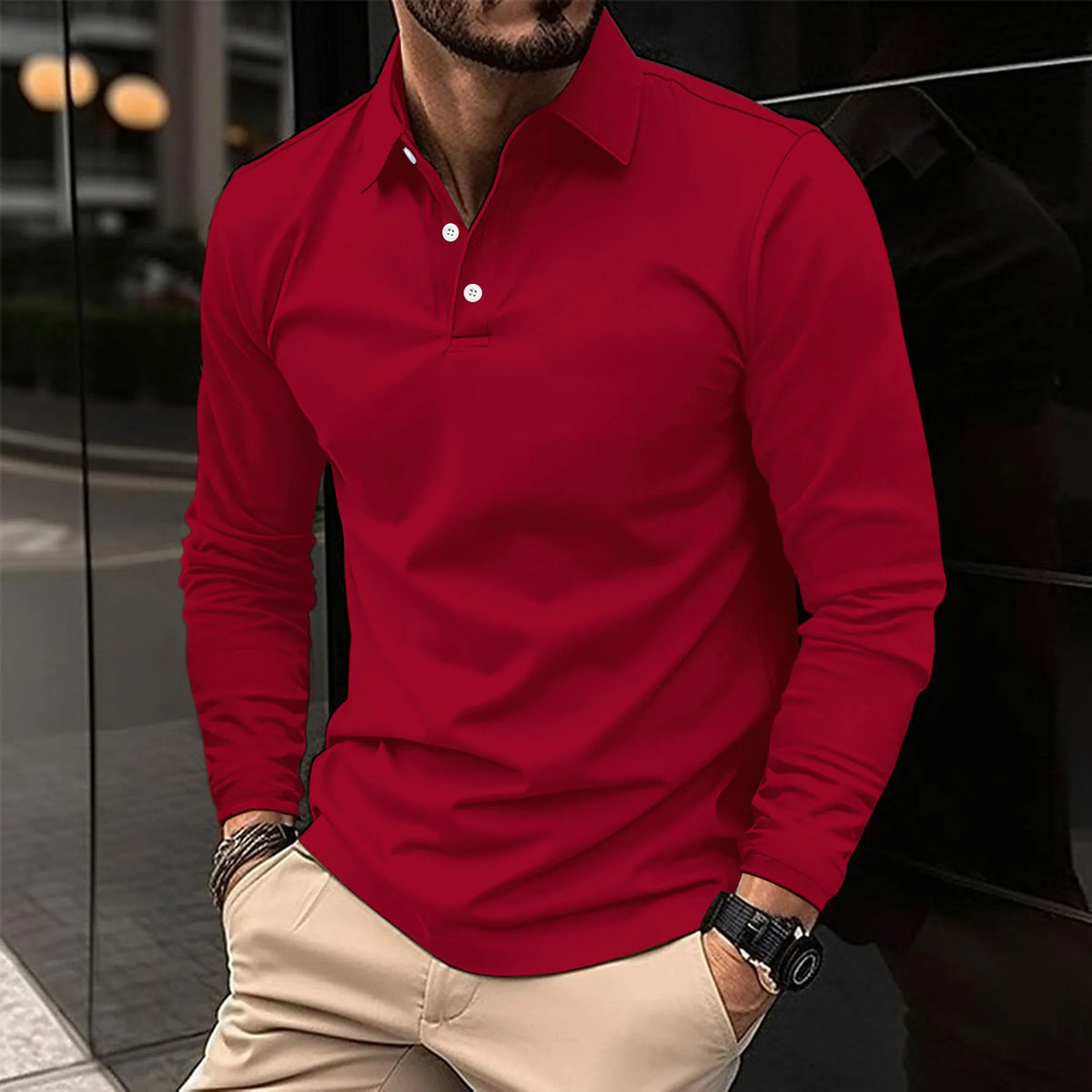 Sevanno | Polo classica da uomo a maniche lunghe