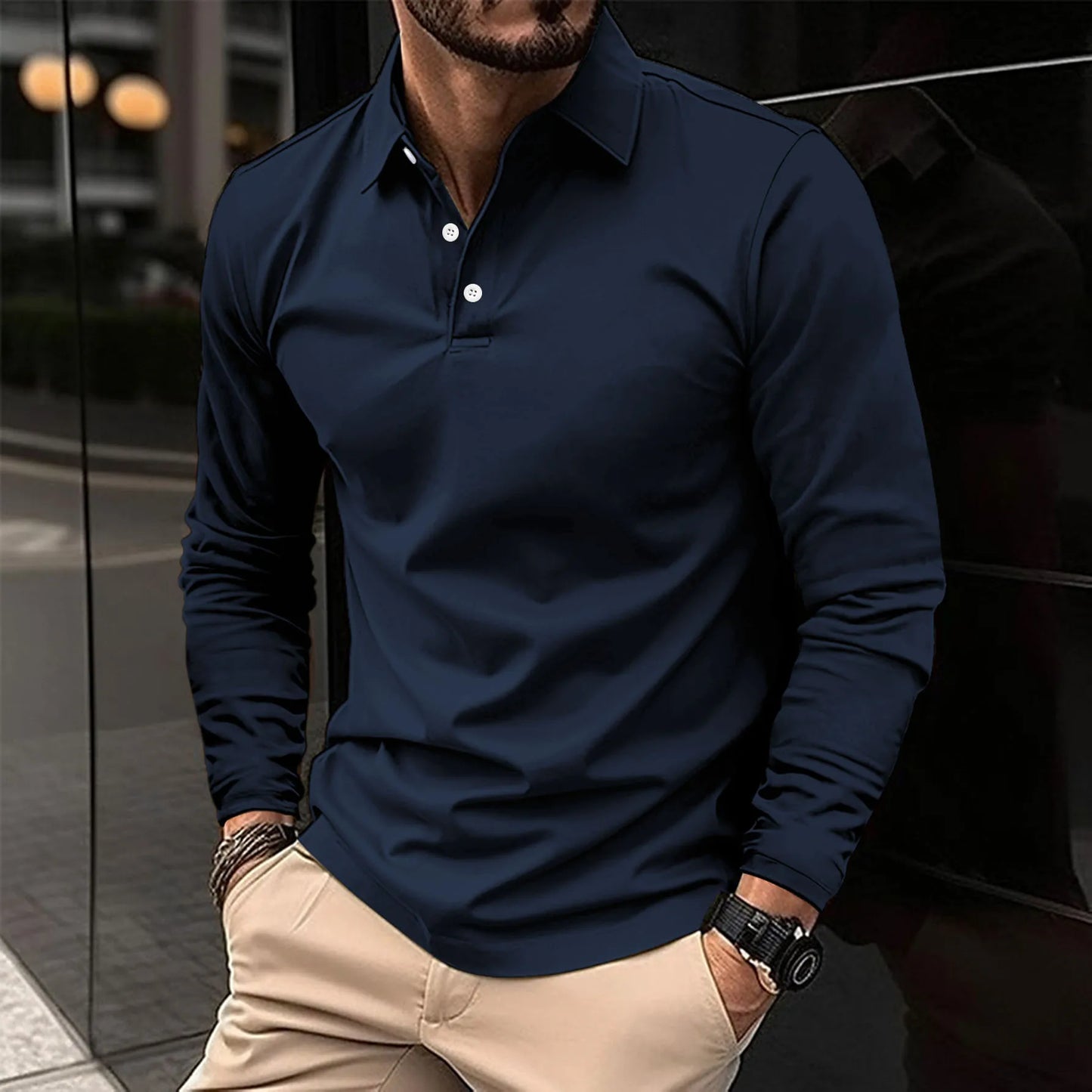 Sevanno | Polo classica da uomo a maniche lunghe