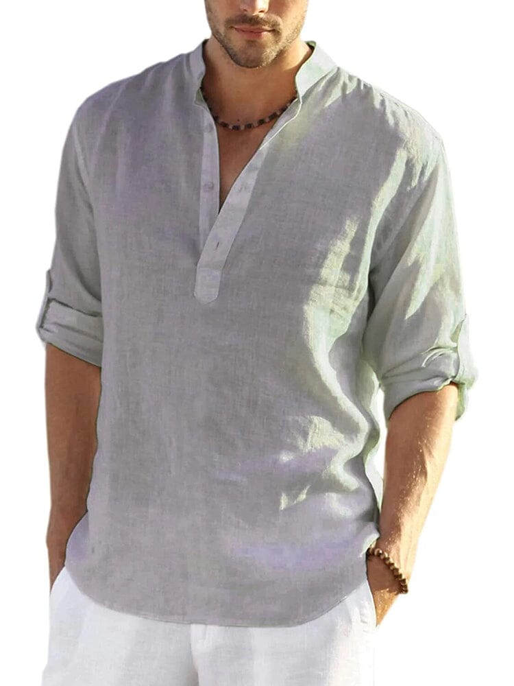 Sevanno | Camisa de algodão e linho para homem
