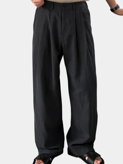 Louis | Pantaloni in lino a gamba larga