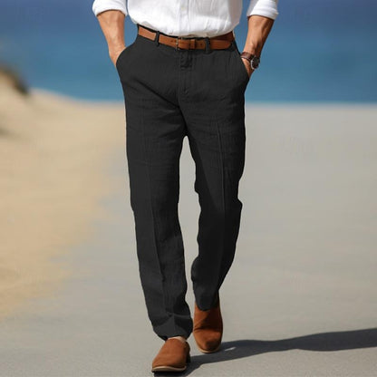 Premium Men's Luxury Linen Pants with Belt Loops