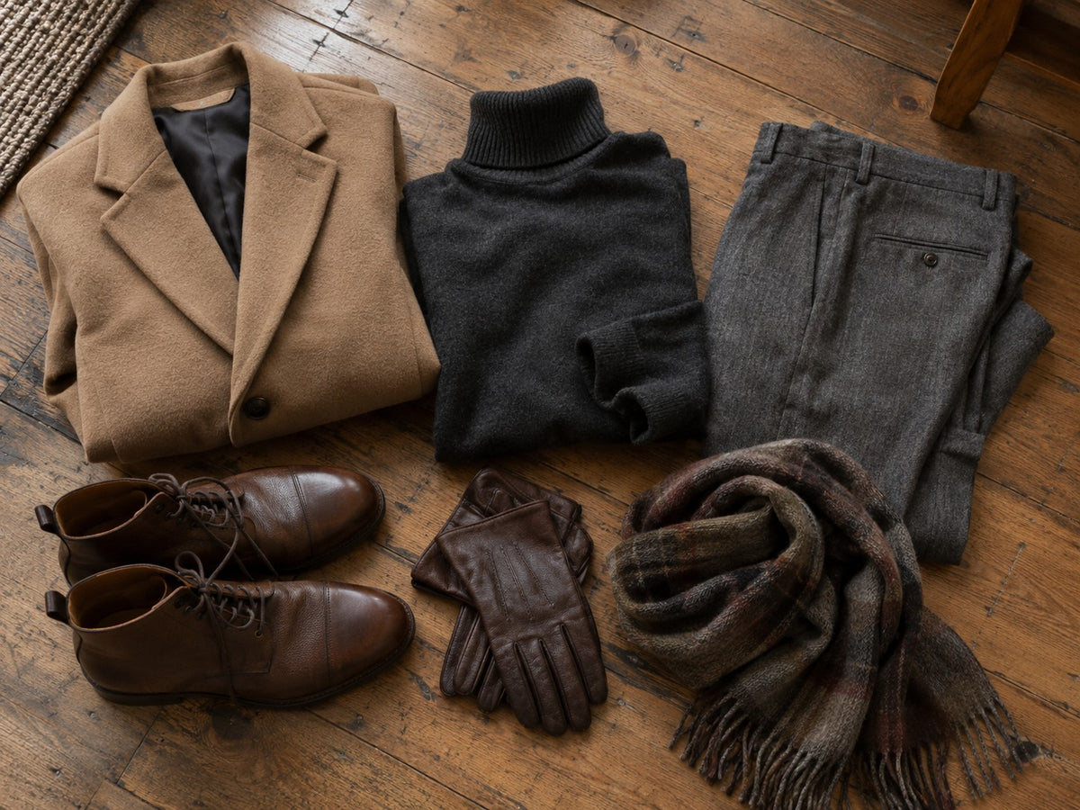Winter outfit flat lay